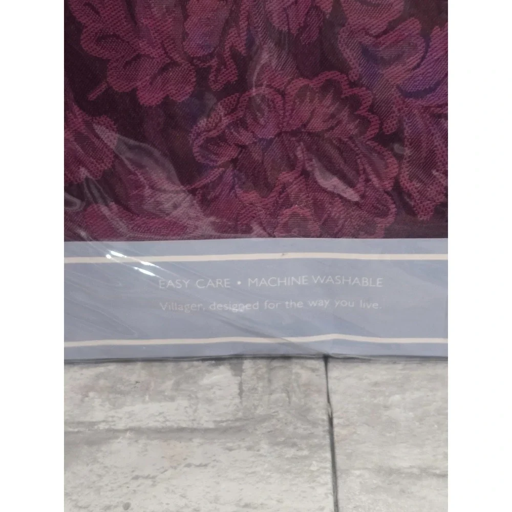 Vintage Liz Claiborne Burgundy Red Villager Damask Oval 60x104